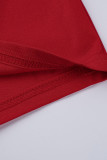 Красные сексуальные однотонные прозрачные комбинезоны в стиле пэчворк с половиной водолазки обычного размера