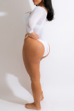 Moda branca sexy sólida vazada trajes de banho transparentes