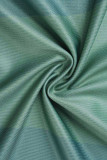 verde casual estampado patchwork cremallera cuello con cremallera manga larga dos piezas