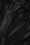 Черные модные повседневные однотонные базовые узкие брюки-карандаш с высокой талией
