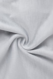 Белый модный сексуальный принт с выдолбленным пэчворком уздечка O-образным вырезом с коротким рукавом из двух частей