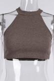 Light Gray Sexy Solid Patchwork V Neck Long Sleeve Two Pieces