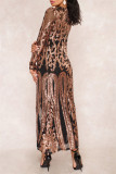 Capispalla cardigan scavato alla moda casual con patchwork di albicocca