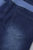 Jeans skinny in denim a vita media con patchwork a blocchi di colore casual neri