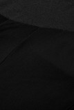ブルゴーニュ ファッション セクシー パッチワーク シースルー フード付き 襟 長袖 ツーピース
