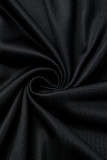Grey Fashion Casual Print Basic V Neck Long Sleeve Dresses