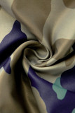 Камуфляжный модный сексуальный принт в стиле пэчворк Камуфляж Половина рукава с отложным воротником Комбинезоны