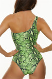 Trajes de baño sin espalda con estampado sexy de moda verde