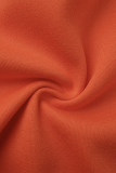 Top dolcevita patchwork con stampa sexy rosso mandarino
