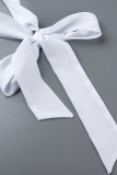 Weiße, lässige, feste Bandage-Patchwork-Oberteile mit V-Ausschnitt