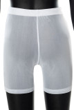 Weiße, sexy, durchsichtige Patchwork-Unterteile mit normaler hoher Taille und Bleistiftfarbe