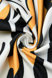 Robes de grande taille multicolore mode décontracté imprimé basique col rond manches longues