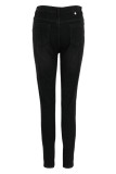 Zwarte modieuze casual effen basic skinny jeans met halfhoge taille