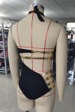 Yellow Fashion Sexy Patchwork Solid Hollowed Out Tear Swimwears (With Paddings)