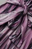 Розовые сексуальные лоскутные платья с V-образным вырезом и юбкой на один шаг.