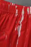 Красный сексуальный принт в стиле пэчворк Асимметричный ремень-спагетти из двух частей