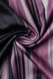 Robes jupe une étape gris sexy imprimé patchwork col en V
