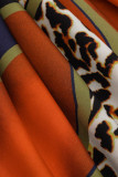 Robes multicolores à la mode décontractée à col en V et à manches longues