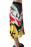 Разноцветный модный уличный принт в стиле пэчворк, свободные прямые плавки со складками и полным принтом