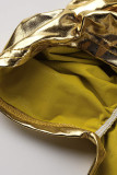 Золотисто-желтое сексуальное однотонное платье без бретелек без рукавов