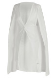 Chaqueta de punto sólida casual de moda blanca con cuello vuelto Prendas de abrigo