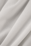 Белый модный повседневный однотонный кардиган с отложным воротником, верхняя одежда