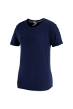 Marineblauwe Mode Casual T-shirts met geleidelijke verandering Print Letter O-hals