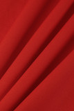 Robes de grande taille rouges à imprimé décontracté à col rond et à la mode