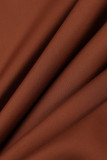 Бордовое модное сексуальное однотонное асимметричное платье с V-образным вырезом и открытой спиной