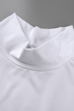 Белые сексуальные сплошные сетки с круглым вырезом без рукавов из двух частей