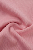 Robes de sirène trompette rose douce solide volant une épaule