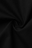Черные модные сексуальные однотонные топы с асимметричным отложным воротником и пряжкой в ​​стиле пэчворк