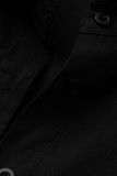 Zwarte mode sexy effen patchwork gesp asymmetrische kraag tops