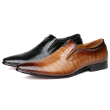 Black Casual Vintage Basic Pointed Leather Shoes