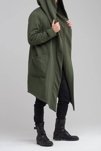 Green Fashion Casual Solid Patchwork Pocket Hooded Collar Outerwear