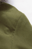 Dunkelblaue, lässige Patchwork-Oberbekleidung mit Kordelzug und Reißverschluss und Kapuzenkragen