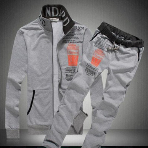 Light Gray Casual Sportswear Print Split Joint Zipper Long Sleeve Two Pieces