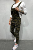 Camouflage Fashion Casual Camouflage Print Patchwork Straight Mid Waist Bottoms