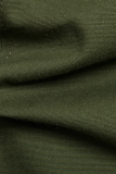 Army Green Fashion Casual Solid Kordelzug Schnalle Kapuzenkragen Oberbekleidung