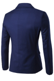 Navy Blue Fashion Casual Solid Patchwork Buttons Turn-back Collar Outerwear Three Pieces