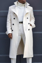 Белый модный повседневный однотонный кардиган с отложным воротником, верхняя одежда