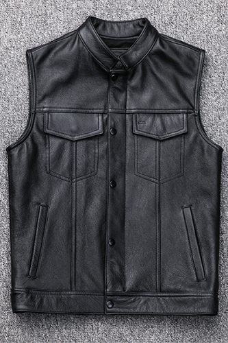 Schwarze Street Solid Buckle Zipper Stehkragen Oberbekleidung