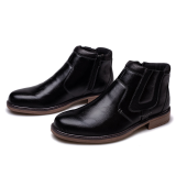 Brown Fashion Patchwork Mesh Round Leather Shoes