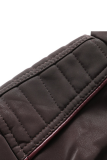 Ropa de abrigo casual de patchwork liso con cremallera y cuello mao negro moda negro