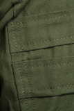 Армейский зеленый модный повседневный твердый шнурок с пряжкой и воротником с капюшоном, верхняя одежда