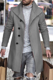 Burgund Fashion Casual Solid Cardigan Umlegekragen Oberbekleidung