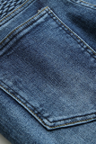 Ковбойские синие штаны Street Patchwork Make Old Fold
