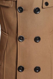 Prendas de abrigo de cuello mandarín con cremallera y hebilla de patchwork casual de moda gris