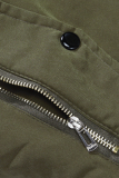 Dunkelblaue, lässige Patchwork-Oberbekleidung mit Kordelzug und Reißverschluss und Kapuzenkragen