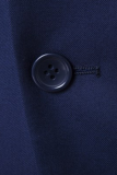 Marinblå Mode Casual Solid Patchwork-knappar Turn-back krage Ytterkläder tre delar